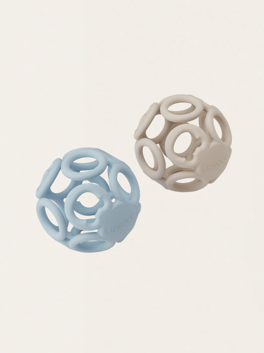 Set of two silicone teethers/balls