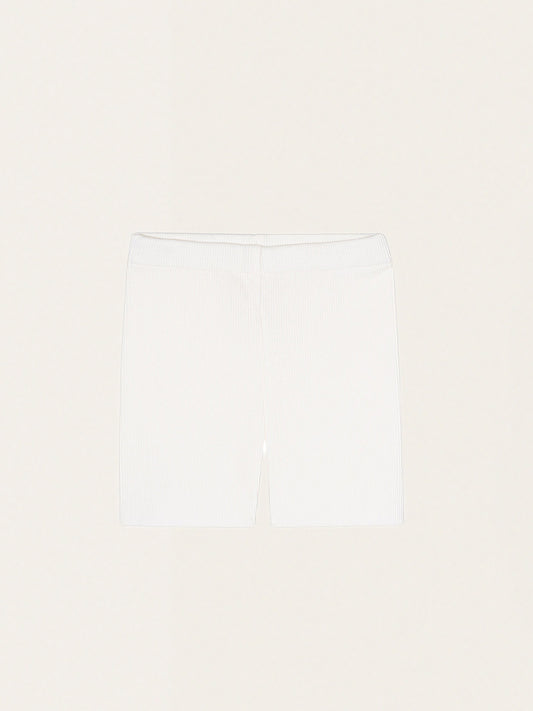 Weiße gerippte Baumwollshorts