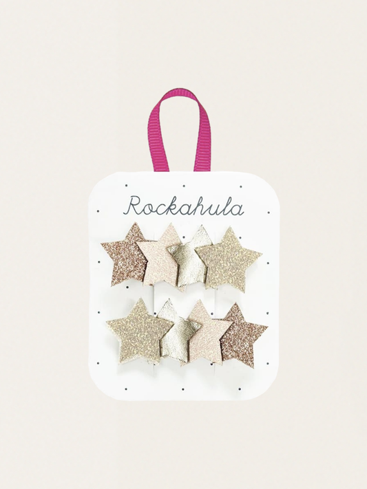 Frosted Shimmer Star Hair Clips 2 pcs