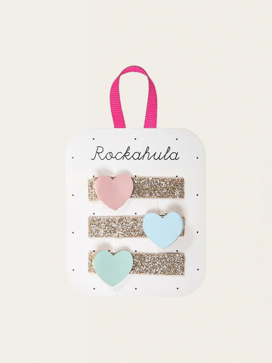 Heart Bar Hair Clips 3 pcs