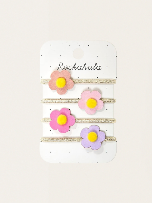 Hippy Shake Flower Hair Ties 4 pcs.