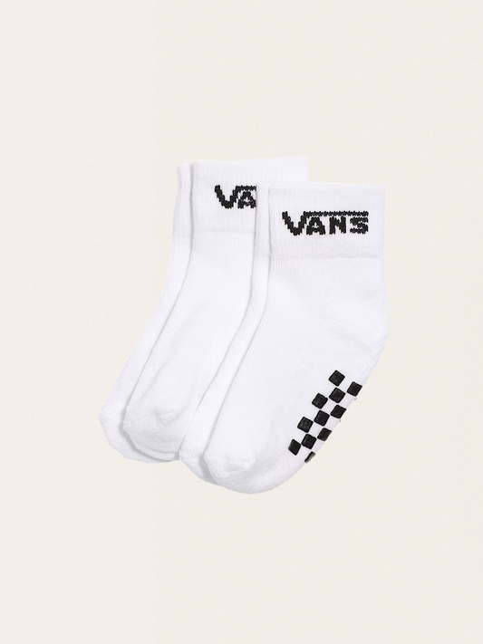 Klassische weiße Babysocken mit Schachbrettmuster