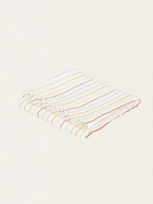 Große Baumwoll-Wickeldecke „Sunny Stripes“, 120 x 120 cm