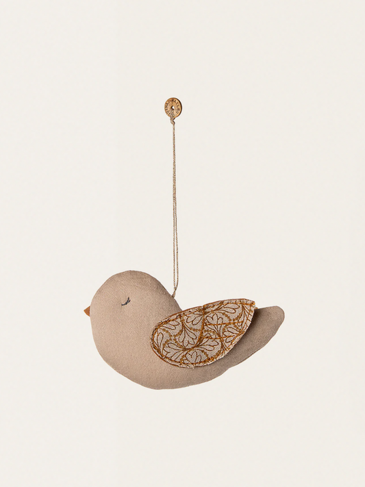 Fabric decoration - Bird Winter heart