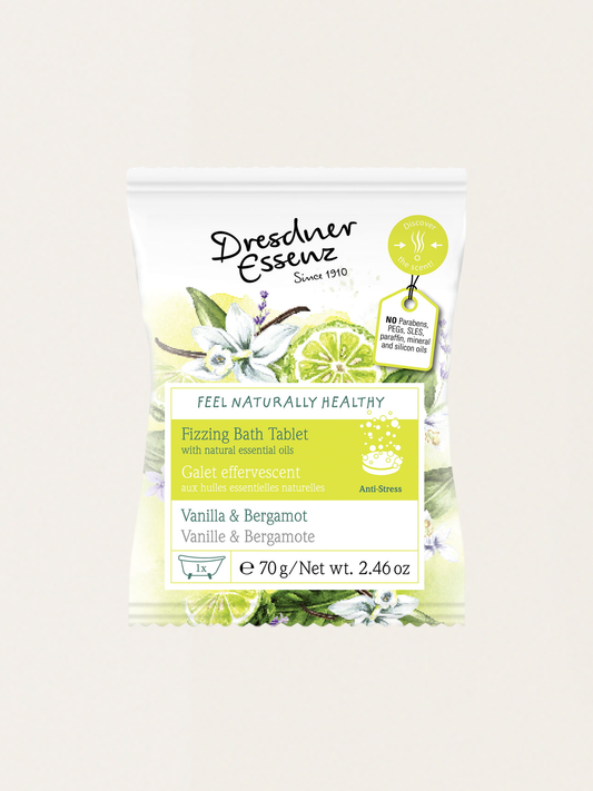 Anti-stress effervescent bath tablet