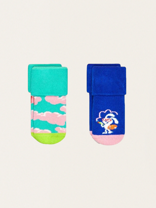 Wolken-Frottee-Babysocken, 2er-Pack