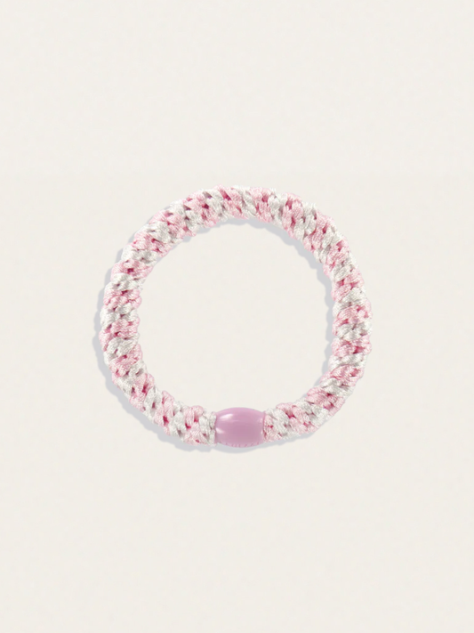 Gumka do włosów KKNEKKI - Light Pink-White stripe