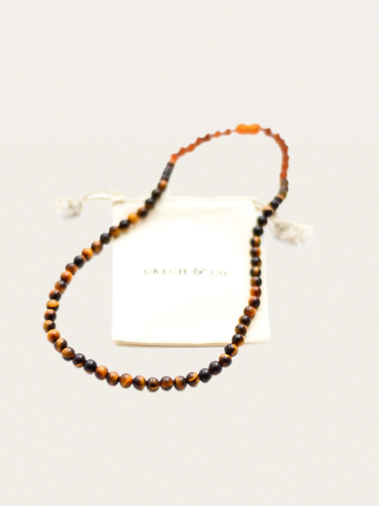 Naszyjnik z bursztynu bałtyckiego Tiger Eye