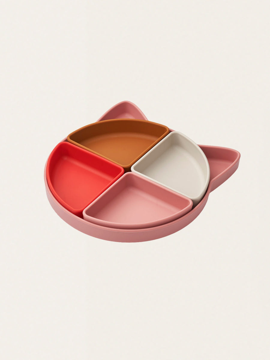 Silicone plate with removable compartments