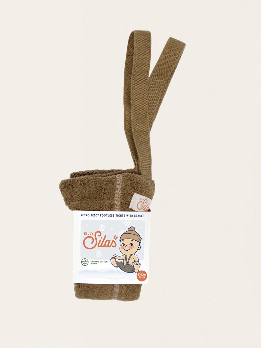 Ocieplane legginsy z bawełną na szelkach Teddy