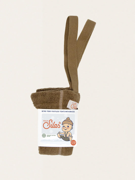 Ocieplane legginsy z bawełną na szelkach Teddy