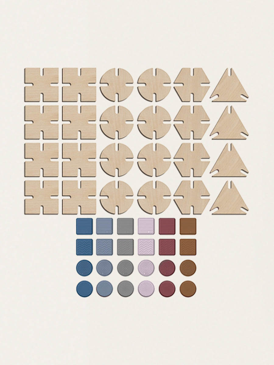 Zestaw drewnianych klocków BUILDER SET - 48 elementów