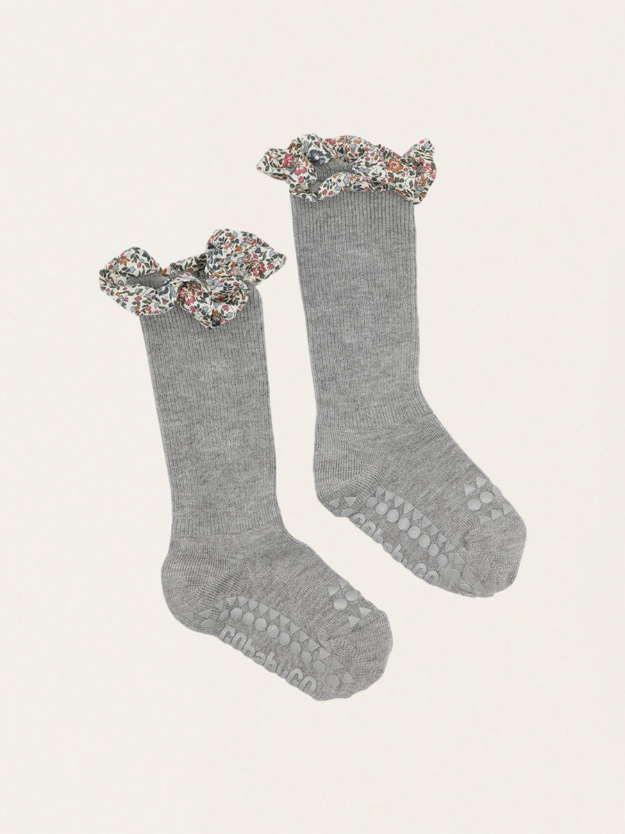 Non-slip bamboo socks with ruffles