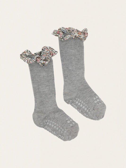 Non-slip bamboo socks with ruffles