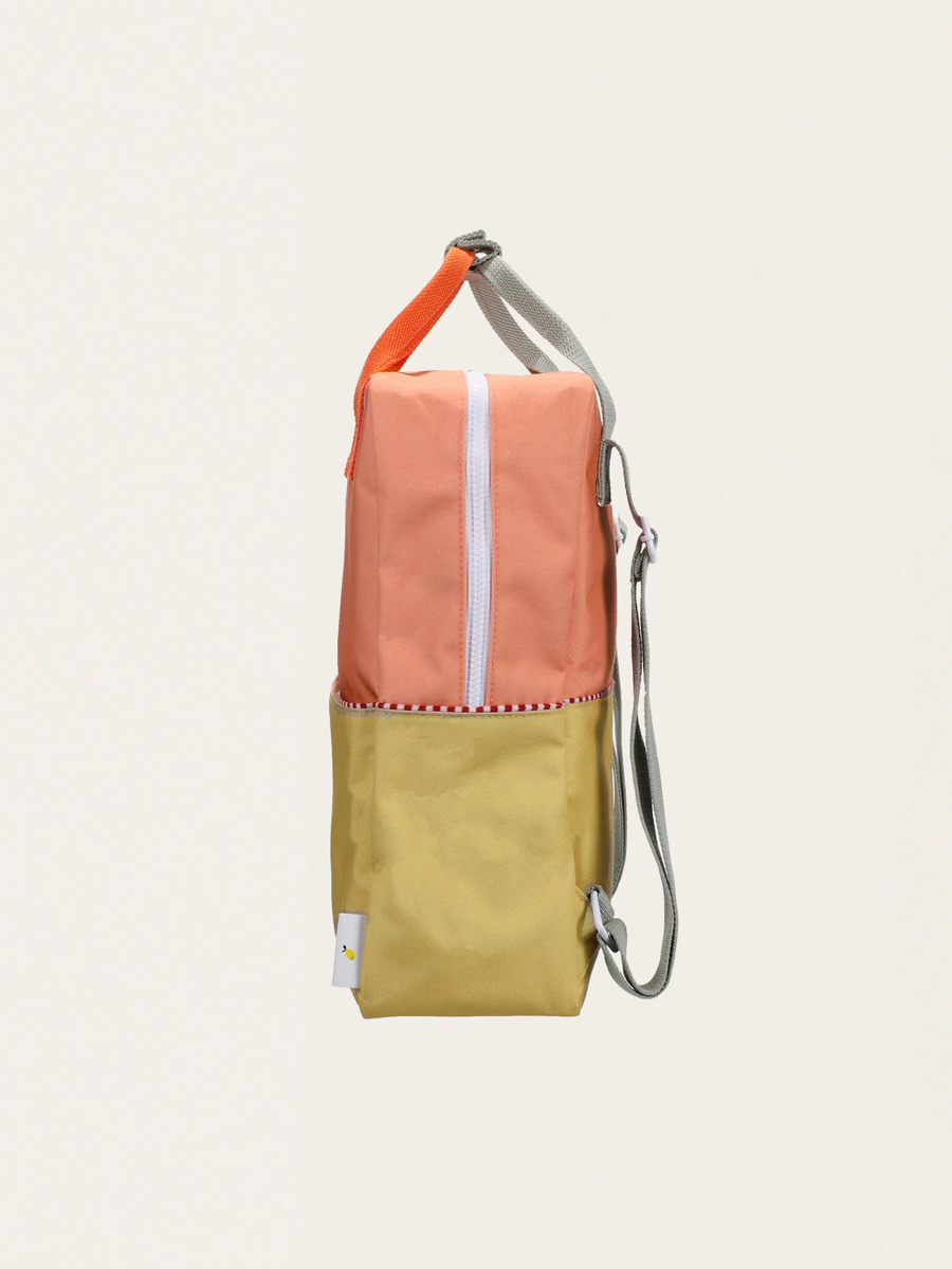 Großer Kinderrucksack von Wonders, Korallenrosa + Schilfgrün