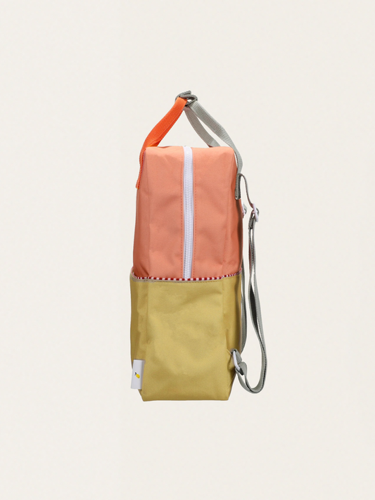 Großer Kinderrucksack von Wonders, Korallenrosa + Schilfgrün