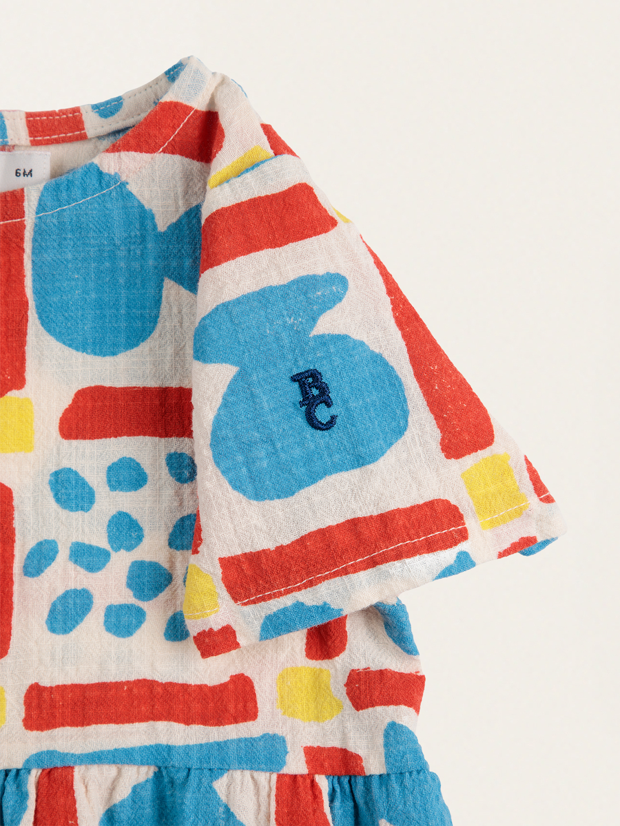 Baby Geometric Game Cotton Muslin Dress