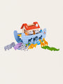 Wooden Noah's Ark with animal figurines