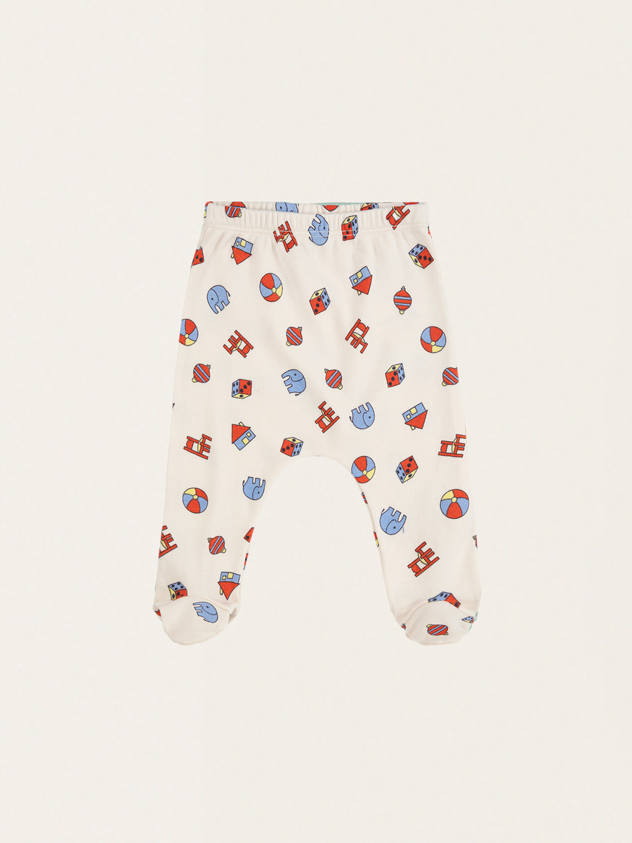 Halbstrampler aus Baumwolle – Leggings mit Füßen, Spielzeug überall