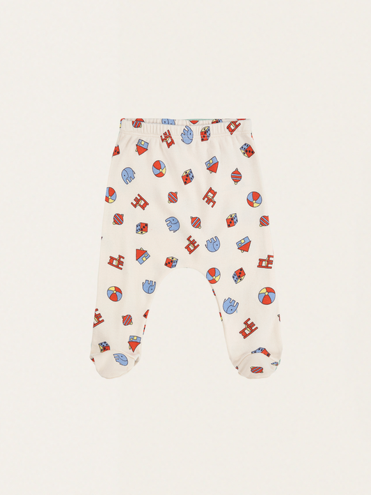 Halbstrampler aus Baumwolle – Leggings mit Füßen, Spielzeug überall