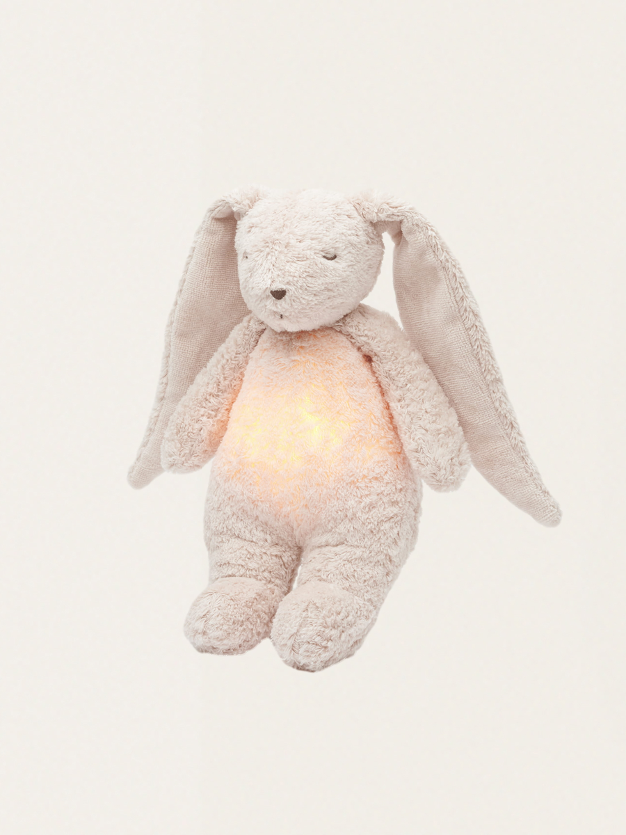 Szumiący króliczek Moonie Organic 2.0 z lampką nocną - Rose