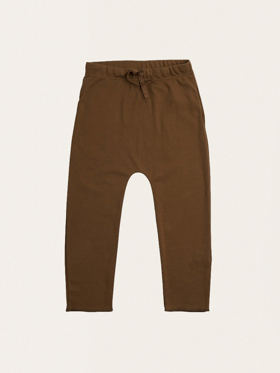 Amberfarbene, locker sitzende Baumwollhose