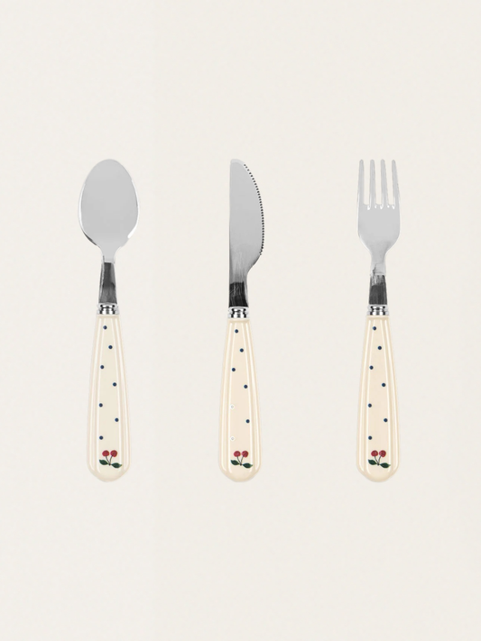 Navy dot cutlery set
