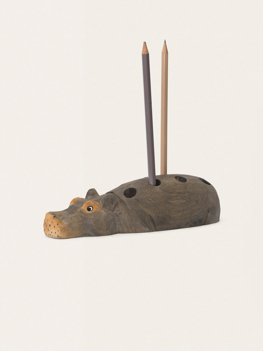 Stiftehalter mit Nilpferdmotiv