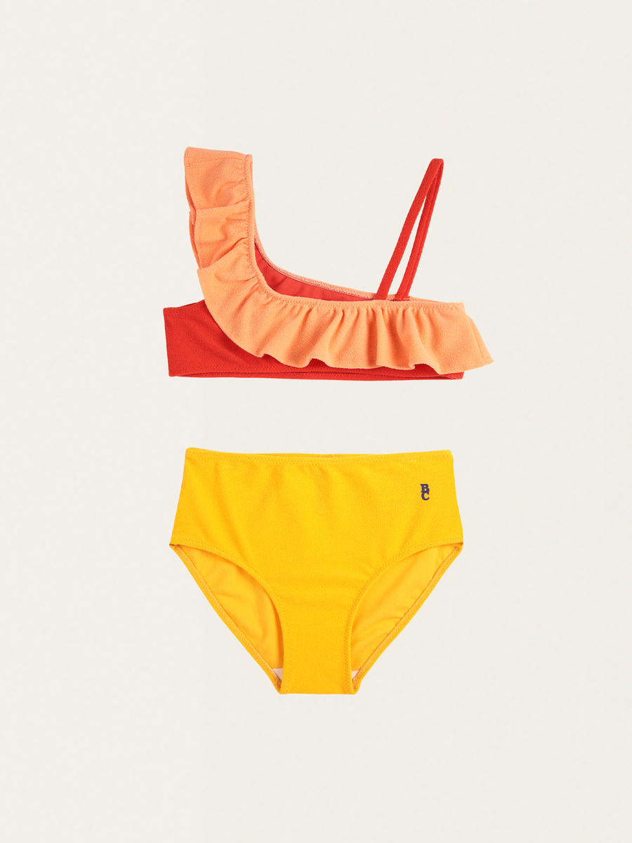 Zweiteiliger Bikini für Kinder mit Farbblockmuster