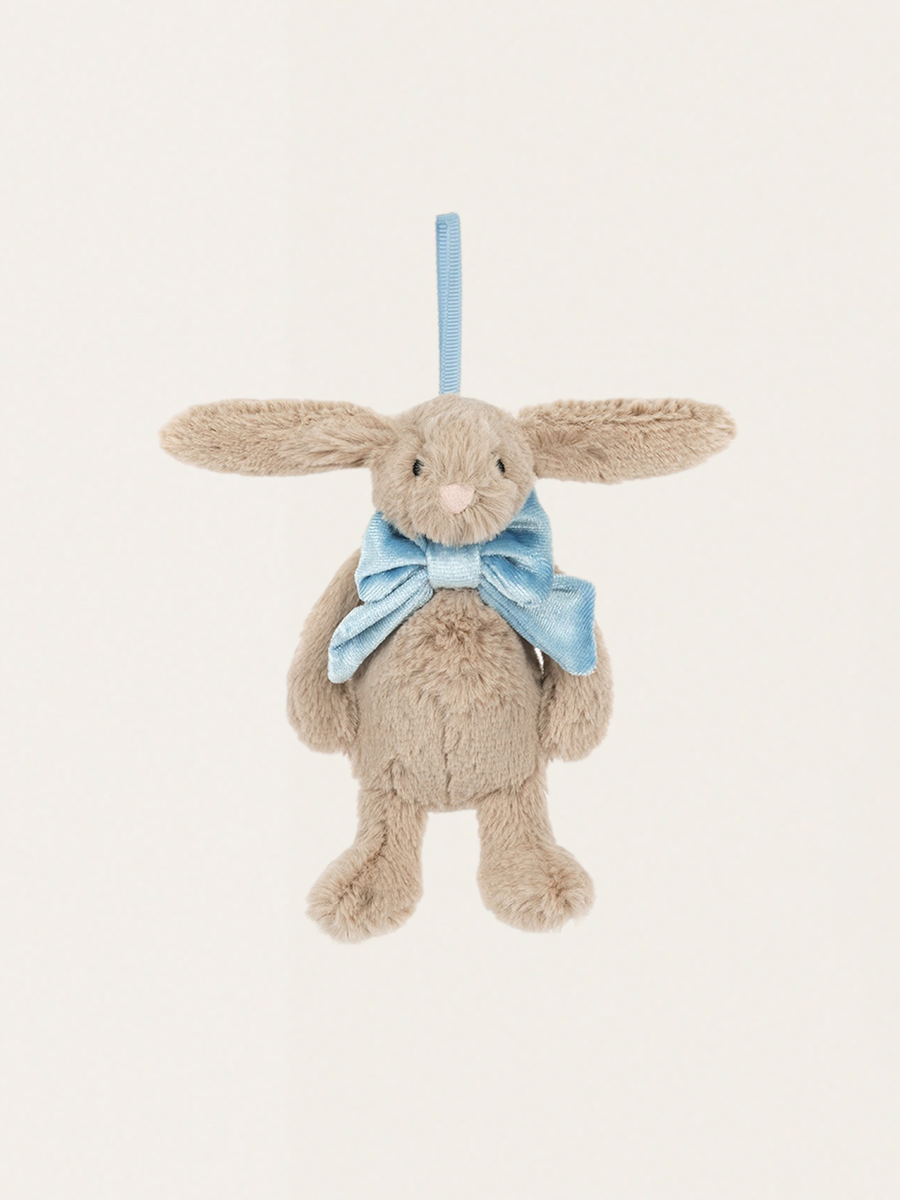 Beigefarbener Hasenanhänger, 13 cm