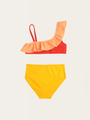 Zweiteiliger Bikini für Kinder mit Farbblockmuster