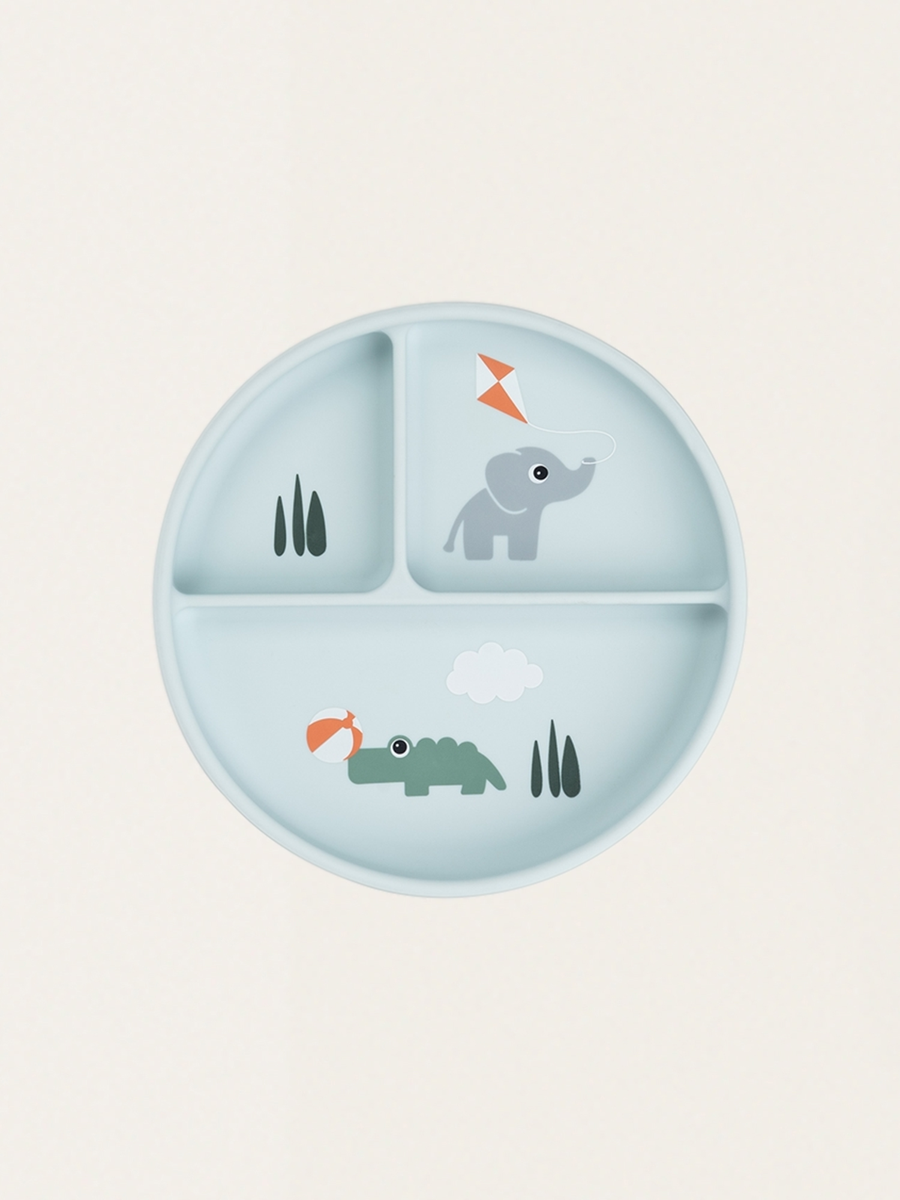 Stick&amp;Stay three-part plate with suction cup