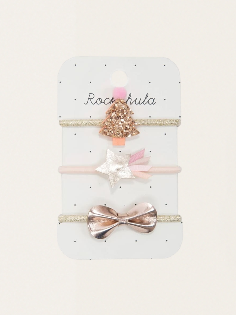 Haargummis mit roségoldenen Weihnachtsponys