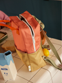 Großer Kinderrucksack von Wonders, Korallenrosa + Schilfgrün