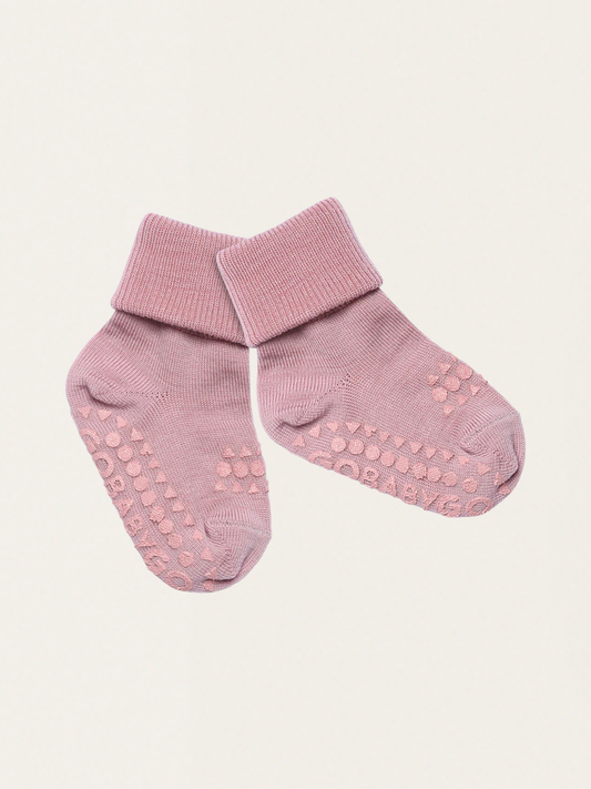 Anti-slip merino wool crawling socks