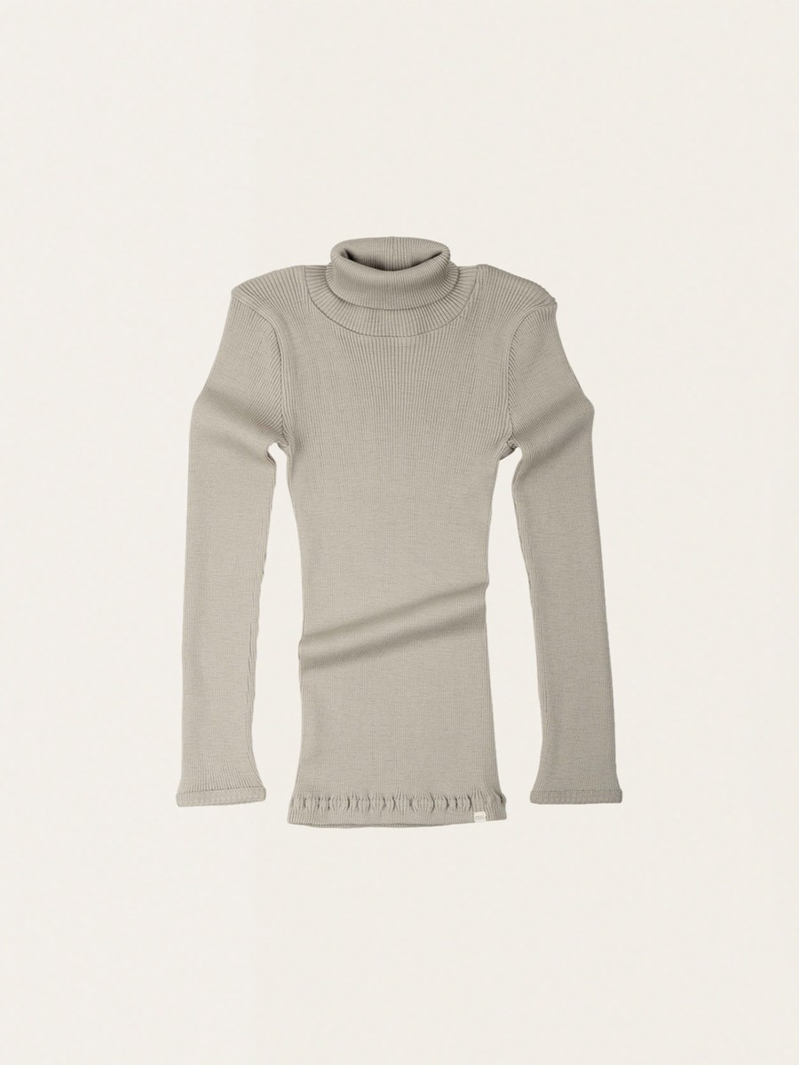 Winter Fog Ribbed Merino Wool Turtleneck