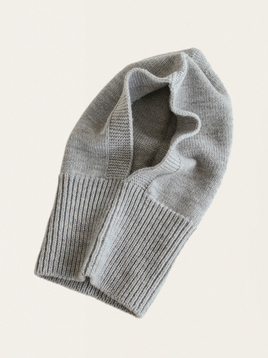 Seamless balaclava made of Italian merino wool Grey Melange