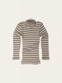 Winter Fog Stripes Ribbed Merino Wool Turtleneck