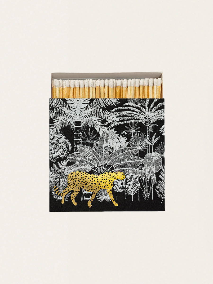 Zapałki w eleganckim pudełku vintage - Cheetah in Jungle