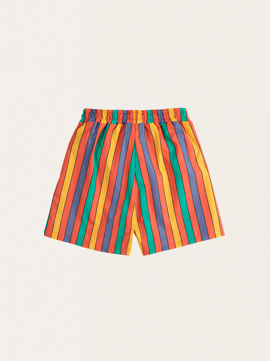 Kids Multicolor Stripes Swim Shorts