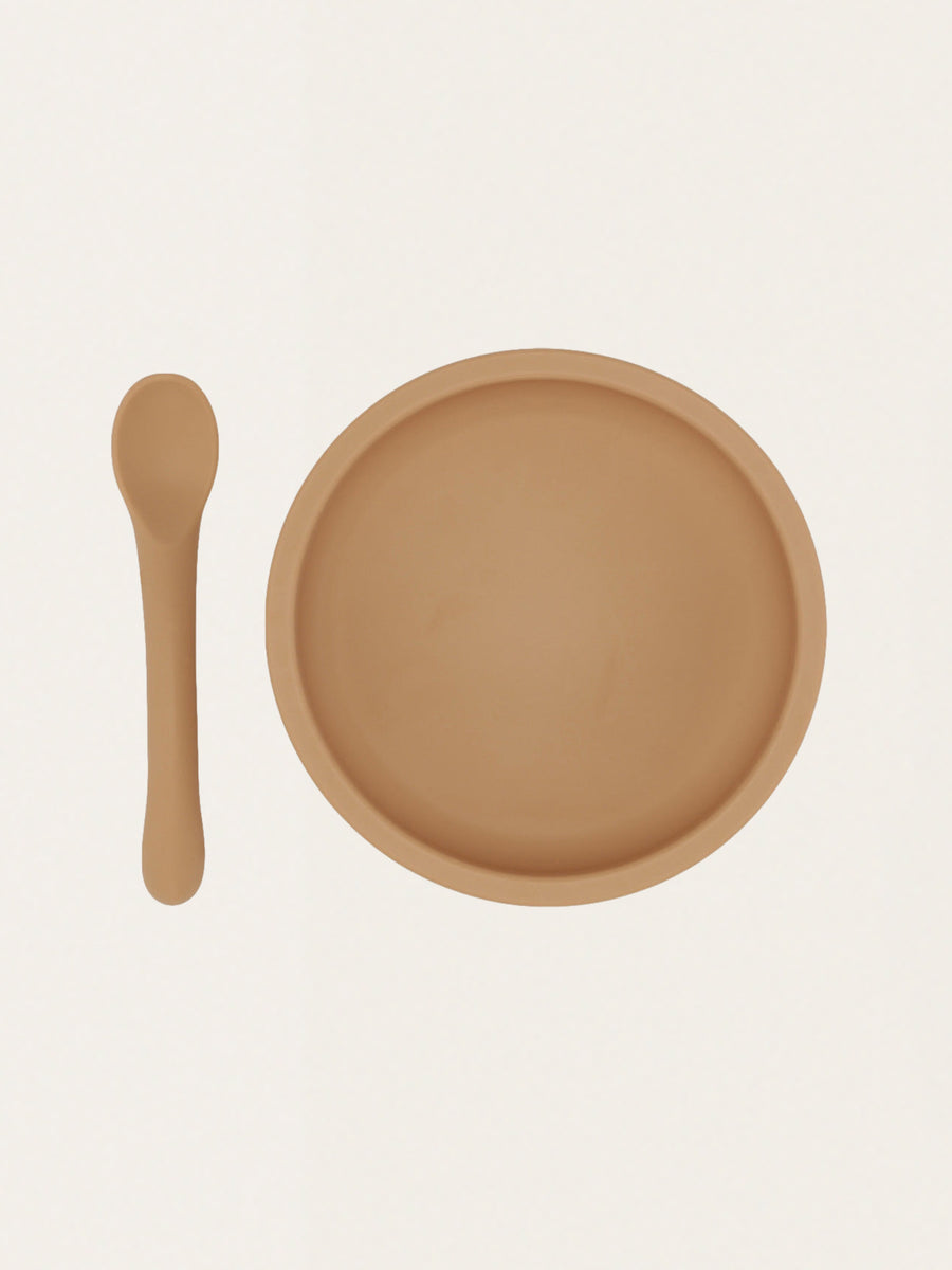 Silicone dinner set for learning to eat