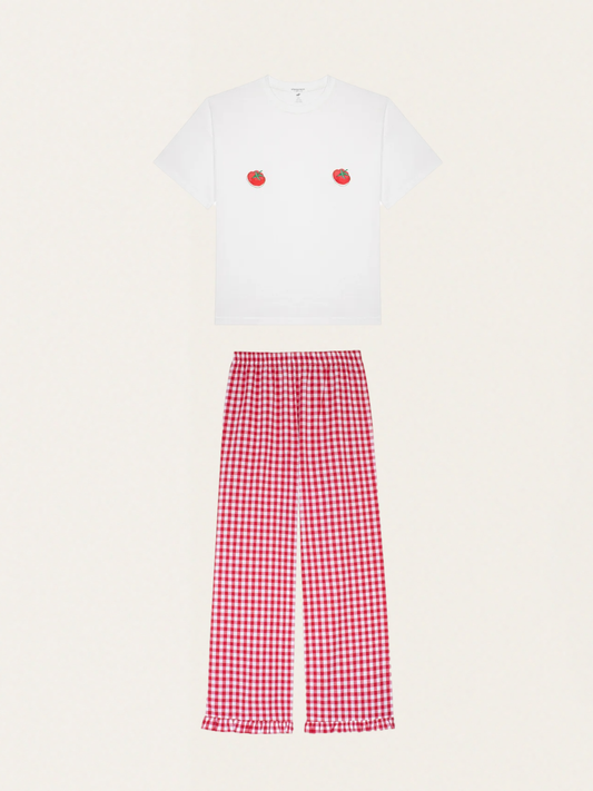 Tomatenfarbener Pyjama