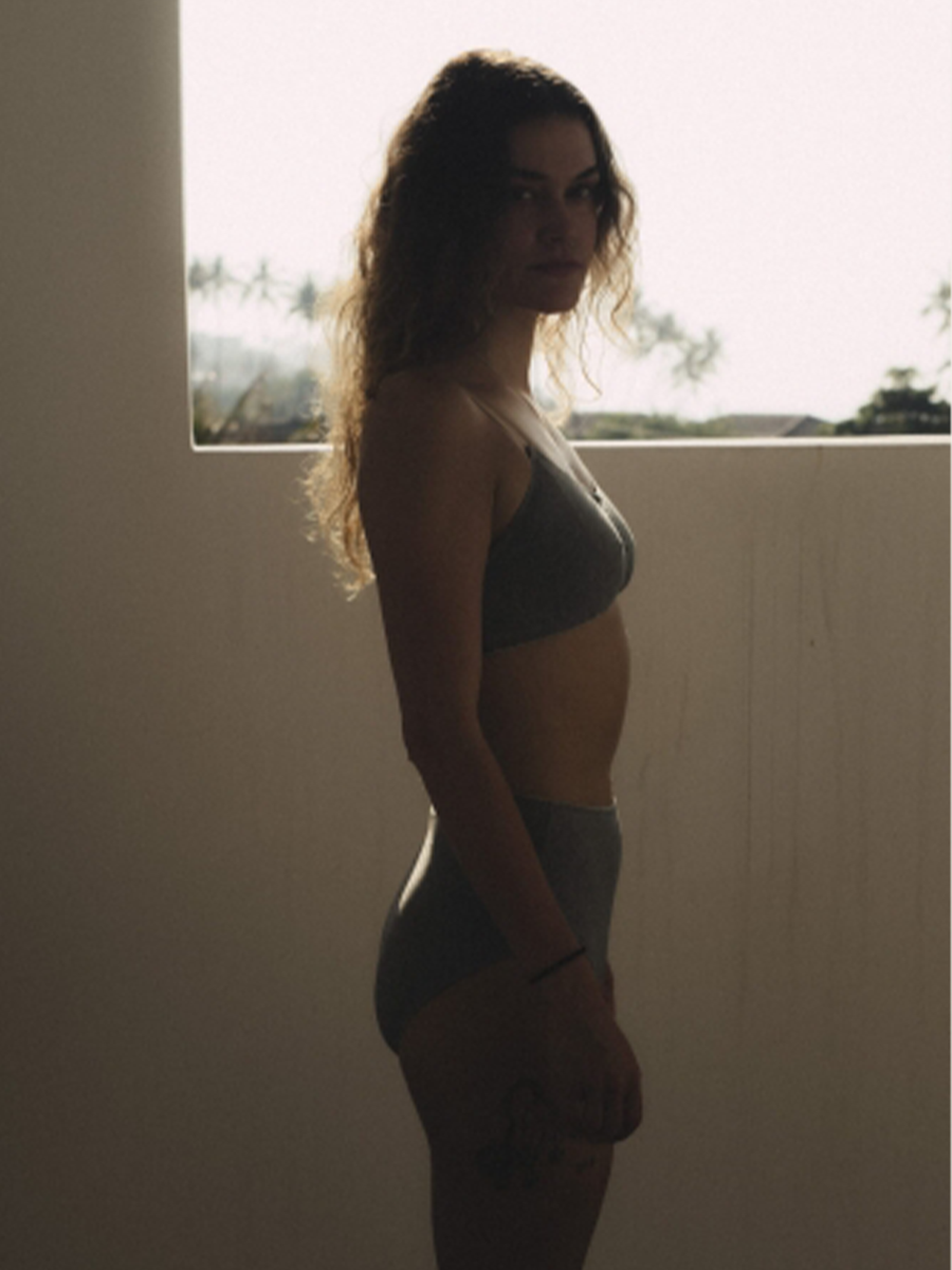 High-waisted cotton briefs