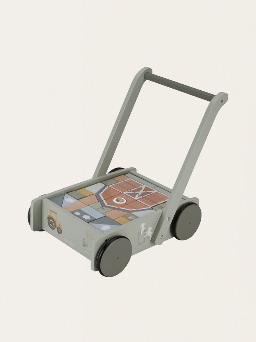 Little Farm Push Cart with Blocks