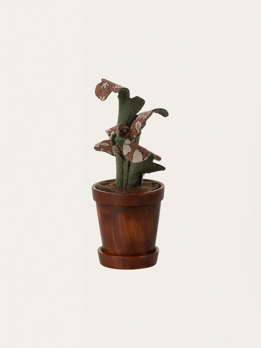 A pot with a plant for the mouse house