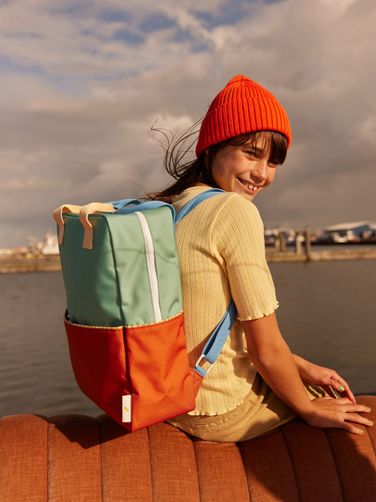 Wonders Großer Kinderrucksack Aquagrün + Schiffswrackrost