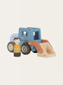 Holzauto mit einer Figur – Bagger