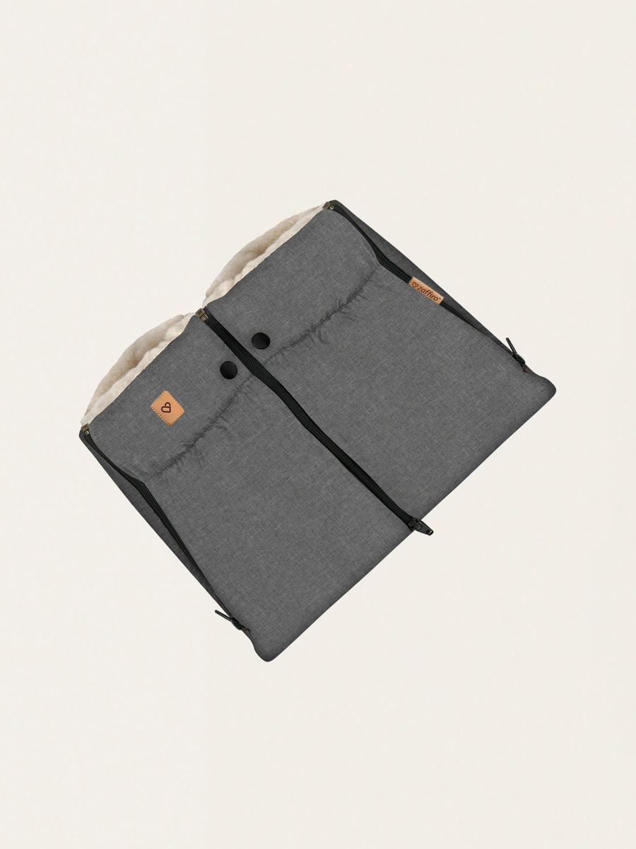 Two-piece stroller muffs lined with Scandi sheep's wool