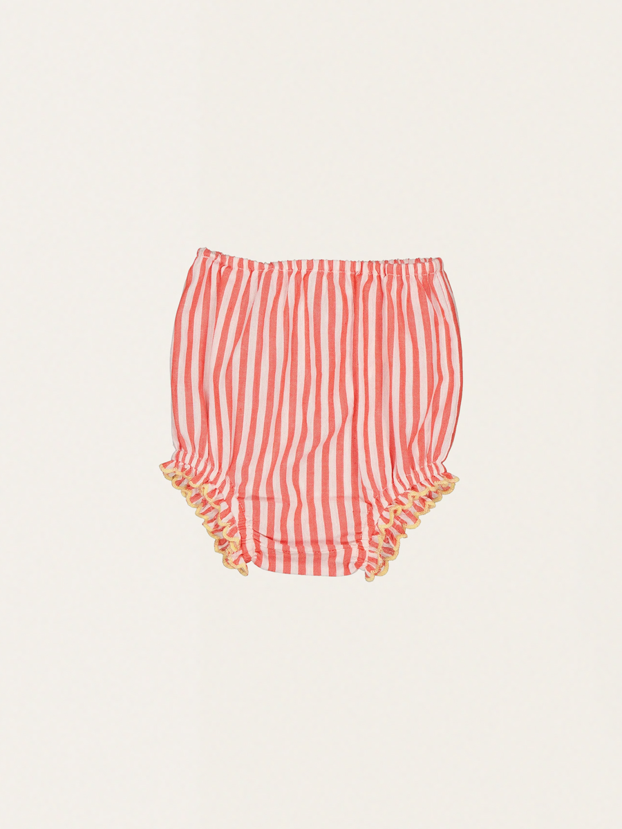 Gestreifte Baumwoll-Bloomers mit Nasturnium-Muster