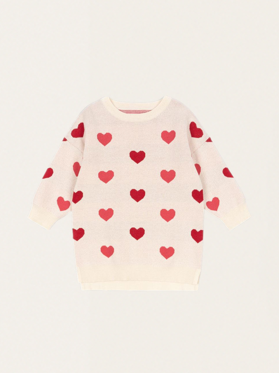 Lapis Coeur Colore Duo Pink Knit Dress